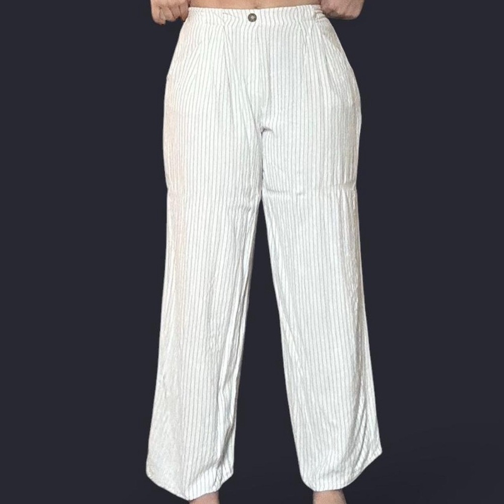 Pin-Striped Wide-Leg Women's Pants